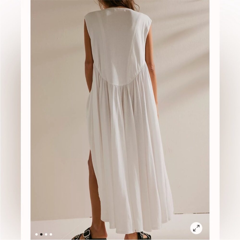 Free People Madelyn Midi Oversized Dress With Pockets In Ivory. NWOT! Sz L - Picture 5 of 7